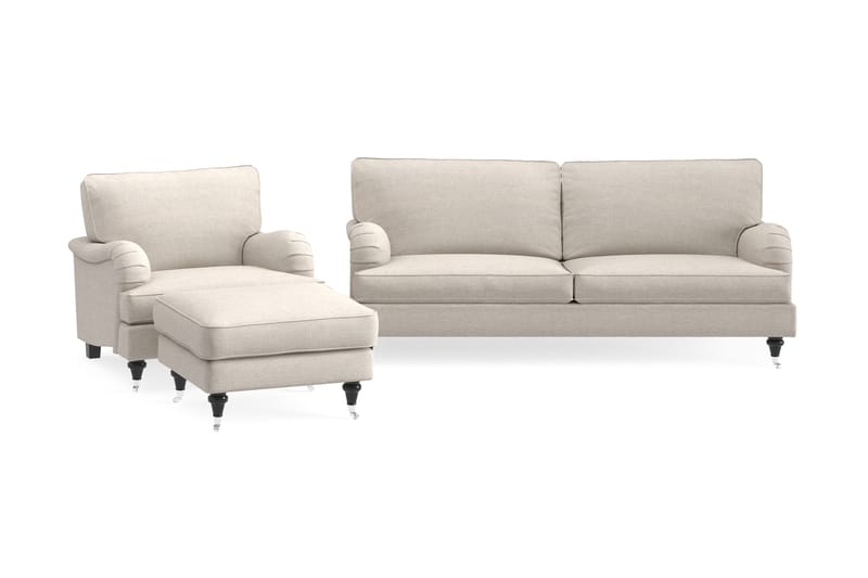 Howard Classic Sofagruppe 3,5-pers+Lænestol+Puf - Beige - Møbler - Sofaer - Sofagrupper - Howard sofagruppe