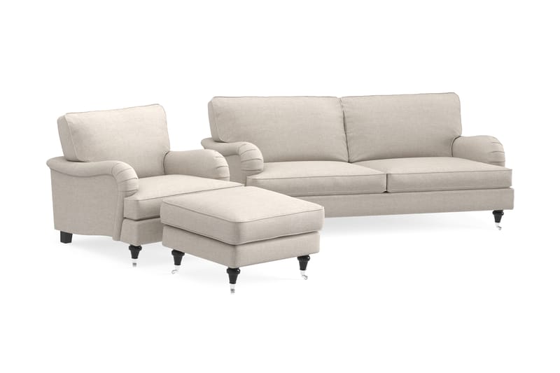 Howard Classic Sofagruppe 3,5-pers+Lænestol+Puf - Beige - Møbler - Sofaer - Sofagrupper - Howard sofagruppe