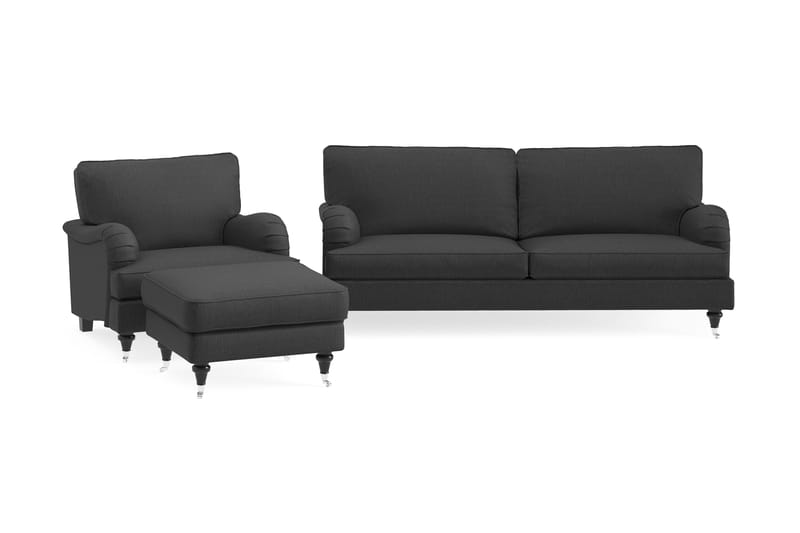 Howard Classic Sofagruppe 3,5-pers+Lænestol+Puf - Mørkegrå - Møbler - Sofaer - Sofagrupper - Howard sofagruppe