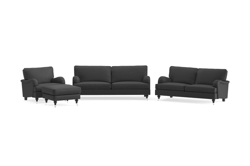 Howard Classic Sofagruppe 3,5-Pers.+3-Pers.+Lænestol+Puf - Mørkegrå - Møbler - Sofaer - Sofagrupper - Howard sofagruppe