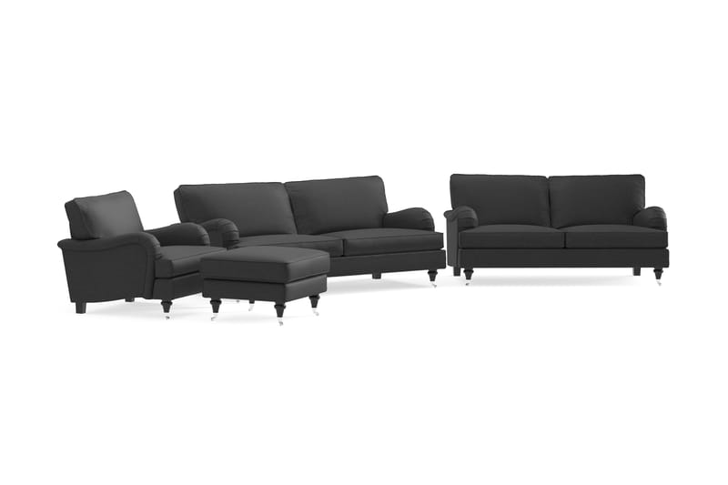 Howard Classic Sofagruppe 3,5-Pers.+3-Pers.+Lænestol+Puf - Mørkegrå - Møbler - Sofaer - Sofagrupper - Howard sofagruppe