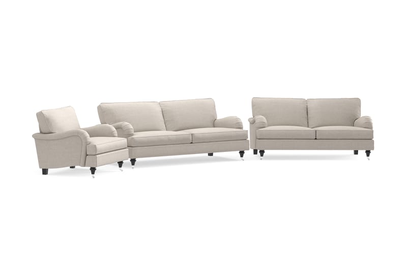 Howard Classic Sofagruppe 3,5-pers+3-pers+Lænestol - Beige - Møbler - Sofaer - Sofagrupper - Howard sofagruppe