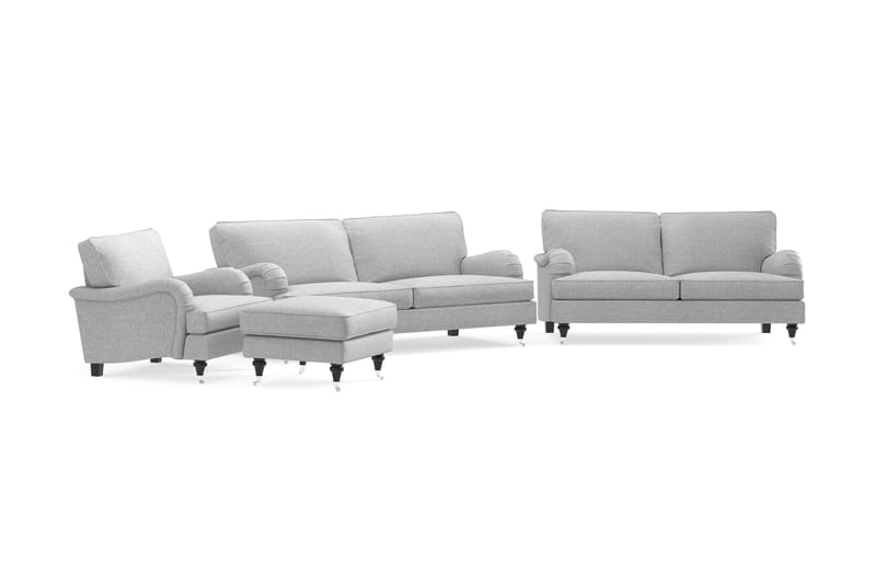 Howard Classic Sofagruppe 3,5-pers+3-pers+Lænestol+Puf - Grå - Møbler - Sofaer - Sofagrupper - Howard sofagruppe