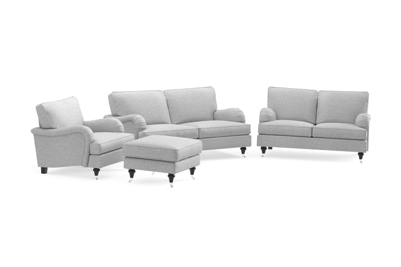 Howard Classic Sofagruppe 3-pers+2-pers+Lænestol+Puf - Grå - Møbler - Sofaer - Sofagrupper - Howard sofagruppe