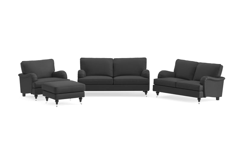 Howard Classic Sofagruppe 3-Pers.+2-Pers.+Lænestol+Puf - Mørkegrå - Møbler - Sofaer - Sofagrupper - Howard sofagruppe