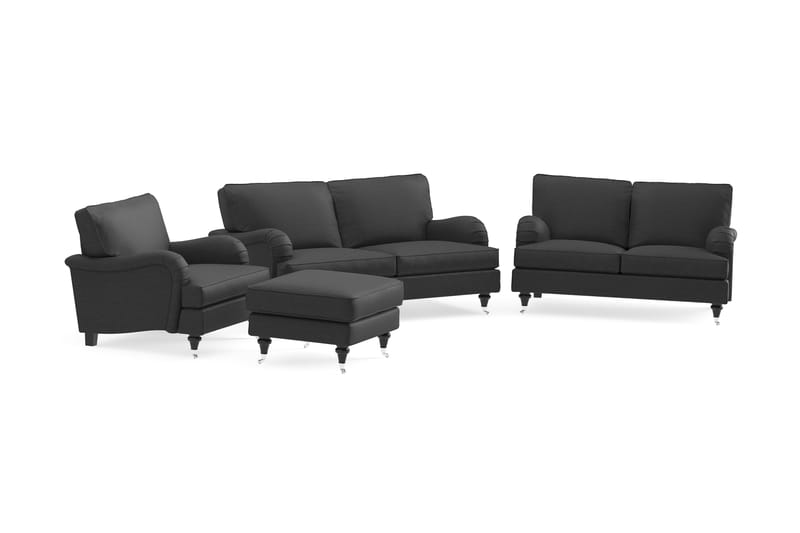 Howard Classic Sofagruppe 3-Pers.+2-Pers.+Lænestol+Puf - Mørkegrå - Møbler - Sofaer - Sofagrupper - Howard sofagruppe