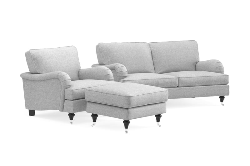 Howard Classic Sofagruppe 3-pers+Lænestol+Puf - Grå - Møbler - Sofaer - Sofagrupper - Howard sofagruppe