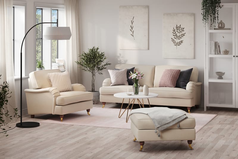 Howard Lyx Sofagruppe 3-pers+Lænestol+Puf - Beige - Møbler - Sofaer - Sofagrupper - Howard sofagruppe