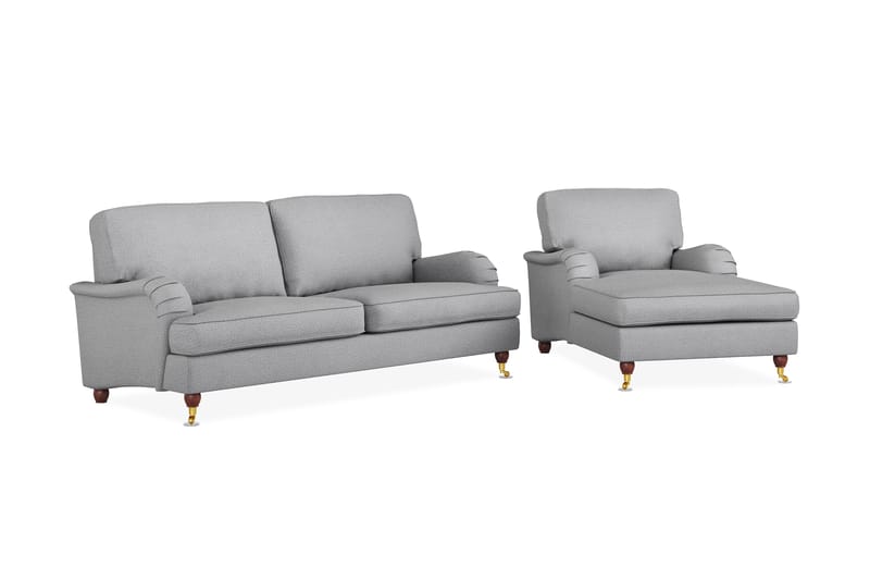 Howard Lyx Sofagruppe 3-pers+Chaiselong - Lysegrå - Møbler - Sofaer - Sofagrupper - Howard sofagruppe