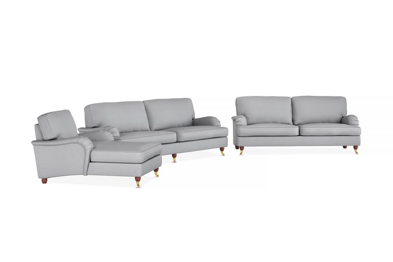 Howard Lyx Sofagruppe 4-pers+3-pers+Chaiselong - Lysegrå - Møbler - Sofaer - Sofagrupper - Howard sofagruppe