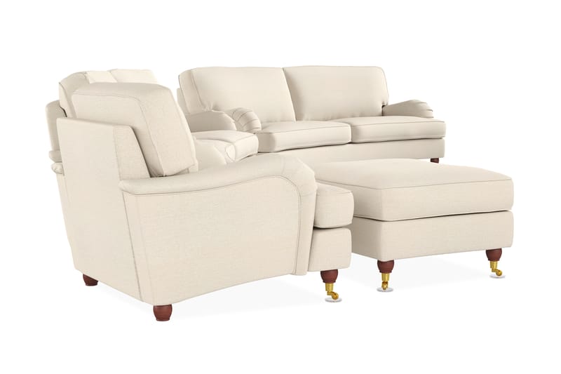 Howard Lyx Sofagruppe Buet 4-pers+3-pers+Lænestol+Puf - Beige - Møbler - Sofaer - Sofagrupper - Howard sofagruppe