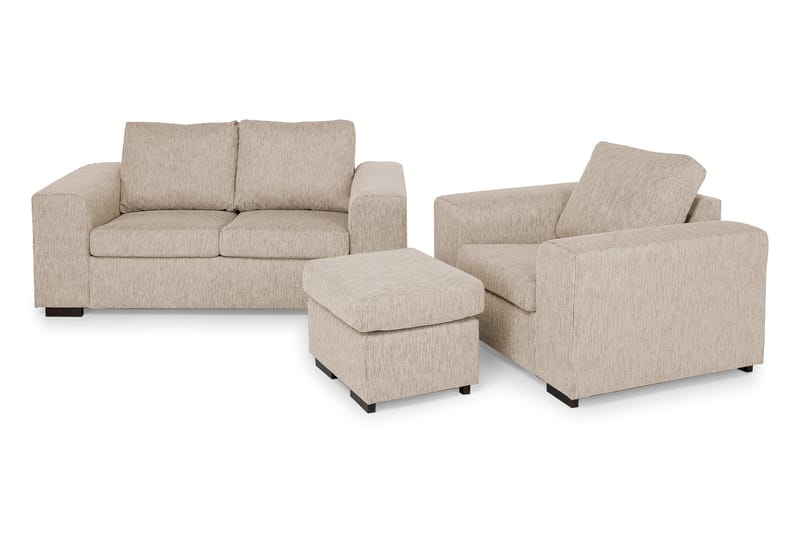 Link Sofagruppe 2-pers+Lænestol+Puf - Beige - Møbler - Sofaer - Sofagrupper - Howard sofagruppe