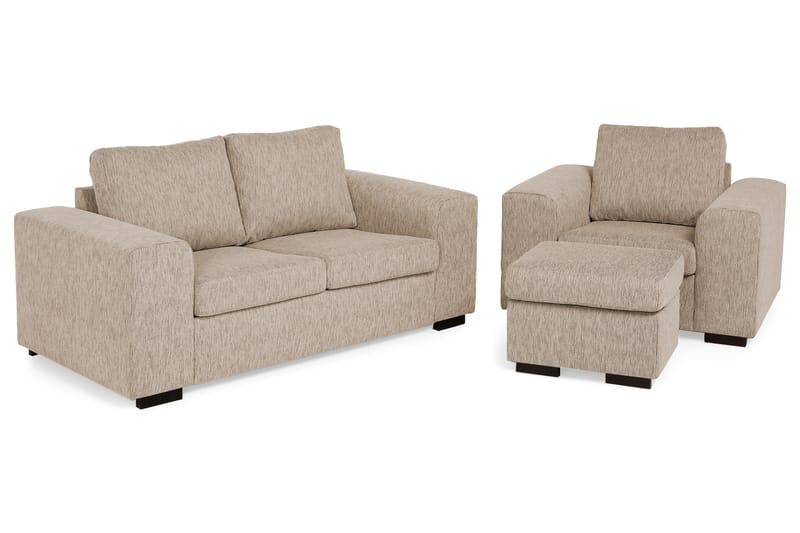 Link Sofagruppe 2-pers+Lænestol+Puf - Beige - Møbler - Sofaer - Sofagrupper - Howard sofagruppe