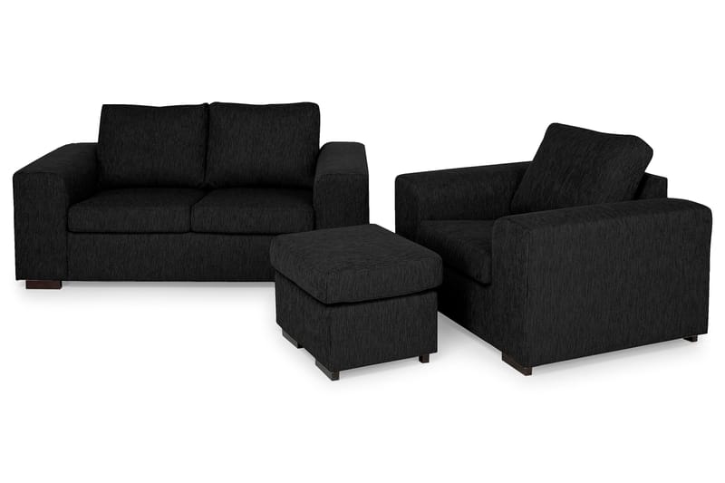 Link Sofagruppe 2-pers+Lænestol - Sort - Møbler - Sofaer - Sofagrupper - Howard sofagruppe