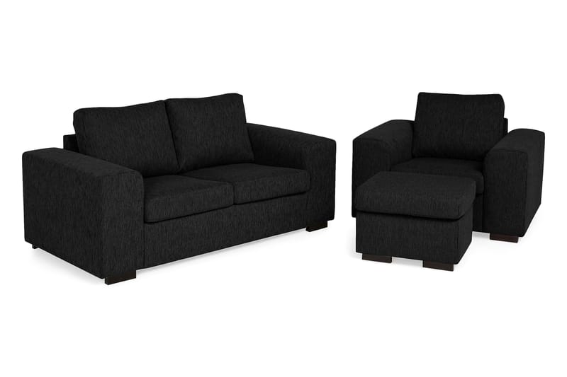 Link Sofagruppe 2-pers+Lænestol - Sort - Møbler - Sofaer - Sofagrupper - Howard sofagruppe