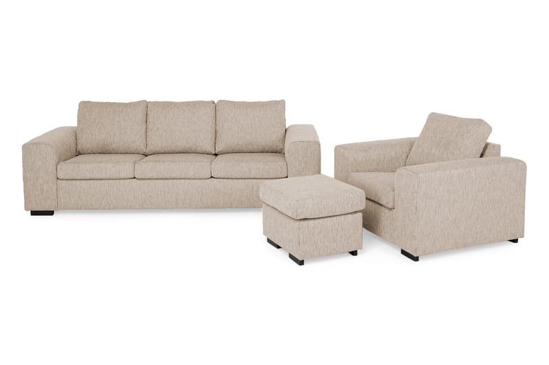 Link Sofagruppe 3-pers+Lænestol+Puf - Beige - Møbler - Sofaer - Sofagrupper - Howard sofagruppe