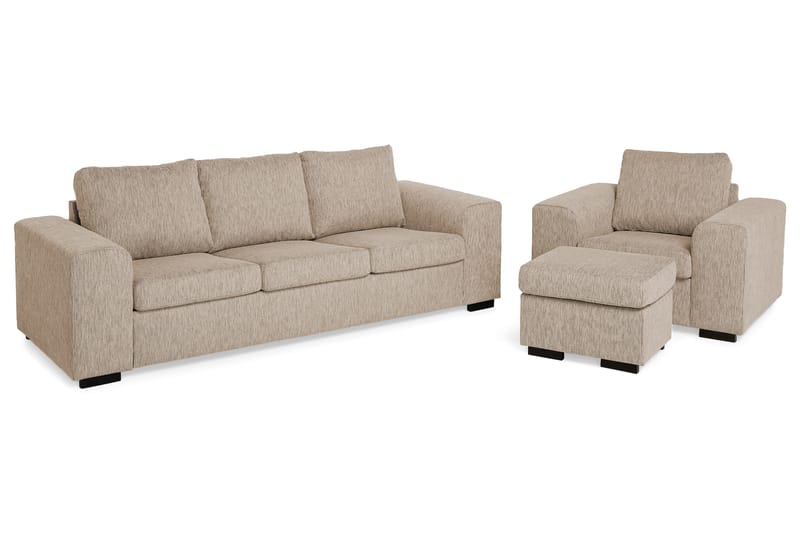 Link Sofagruppe 3-pers+Lænestol+Puf - Beige - Møbler - Sofaer - Sofagrupper - Howard sofagruppe