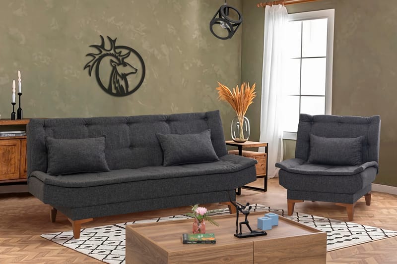 Hunterville Sofagruppe - Antracit - Møbler - Sofaer - Sofagrupper