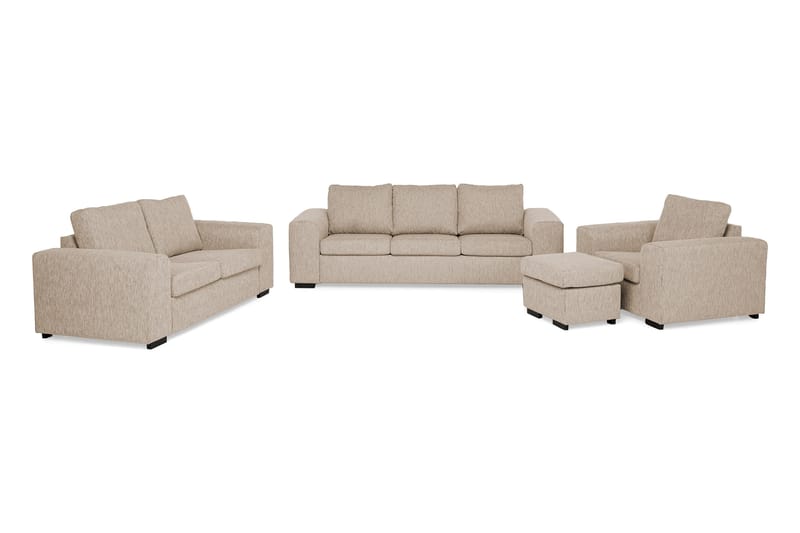 Link Sofagruppe 3-pers+2-pers+Lænestol+Puf - Beige - Møbler - Sofaer - Sofagrupper