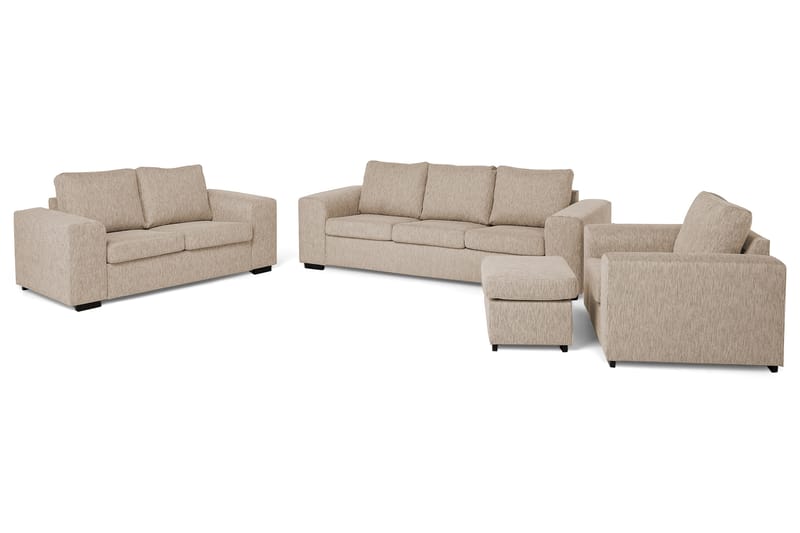 Link Sofagruppe 3-pers+2-pers+Lænestol+Puf - Beige - Møbler - Sofaer - Sofagrupper