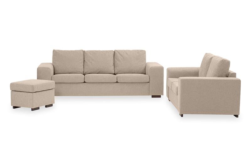 Link Sofagruppe 3-pers+2-pers+Puf - Beige - Møbler - Sofaer - Sofagrupper