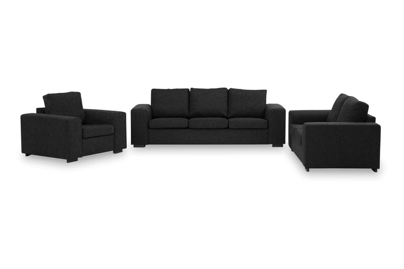 Link Sofagruppe 3-pers+2-pers+Lænestol - Sort - Møbler - Sofaer - Sofagrupper