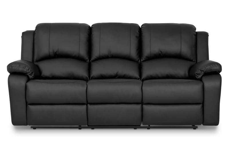 Norbo Recliner Sofagruppe 3+1 Kunstlæder - Sort - Møbler - Sofaer - Sofagrupper