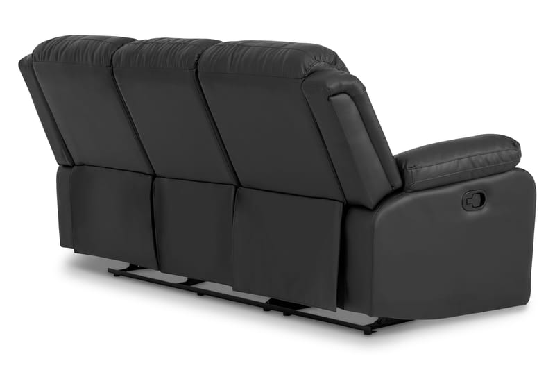 Norbo Recliner Sofagruppe 3+1 Kunstlæder - Sort - Møbler - Sofaer - Sofagrupper