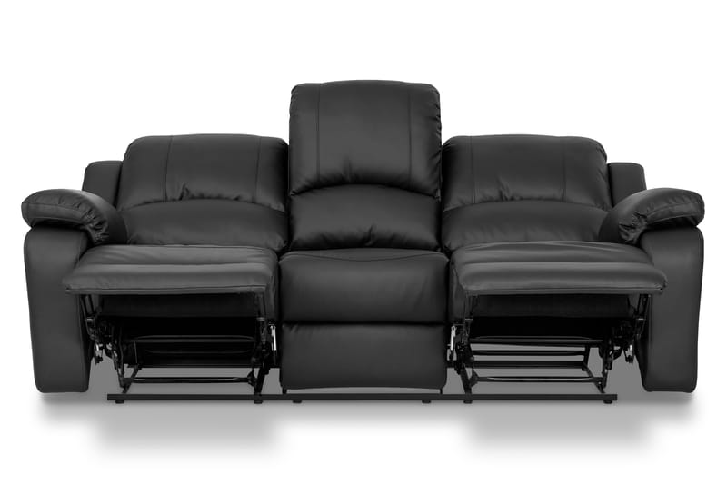 Norbo Recliner Sofagruppe 3+1 Kunstlæder - Sort - Møbler - Sofaer - Sofagrupper