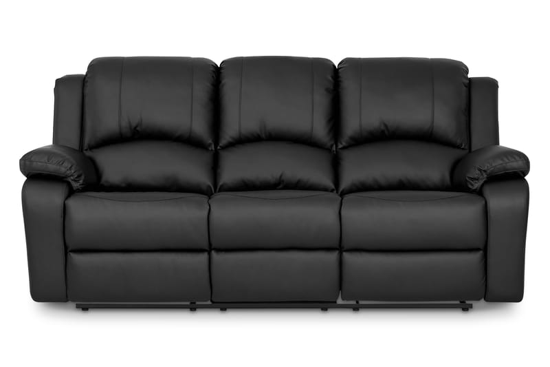 Norbo Recliner Sofagruppe 3+2 Kunstlæder - Sort - Møbler - Sofaer - Sofagrupper