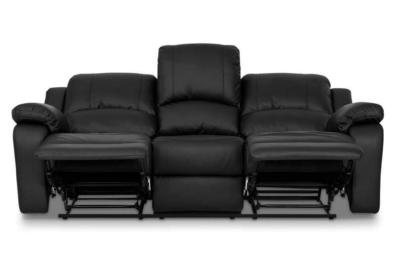 Norbo Recliner Sofagruppe 3+2 Kunstlæder - Sort - Møbler - Sofaer - Sofagrupper