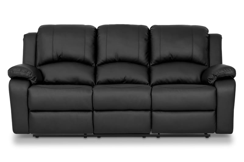 Norbo Sofagruppe Recliner 3+2+1 Kunstlæder - Sort - Møbler - Sofaer - Sofagrupper