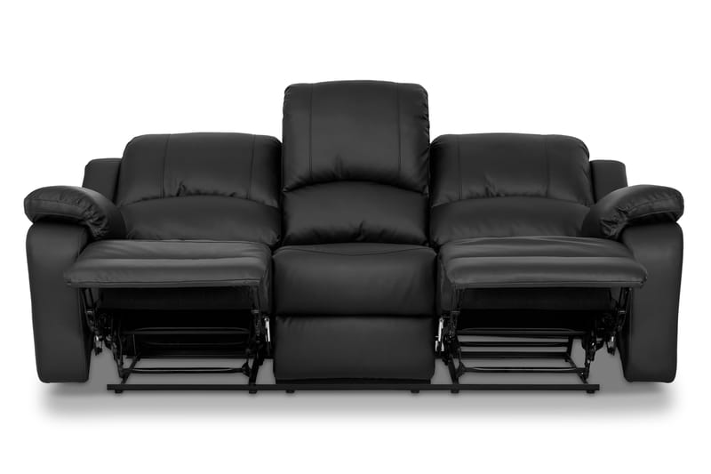 Norbo Sofagruppe Recliner 3+2+1 Kunstlæder - Sort - Møbler - Sofaer - Sofagrupper