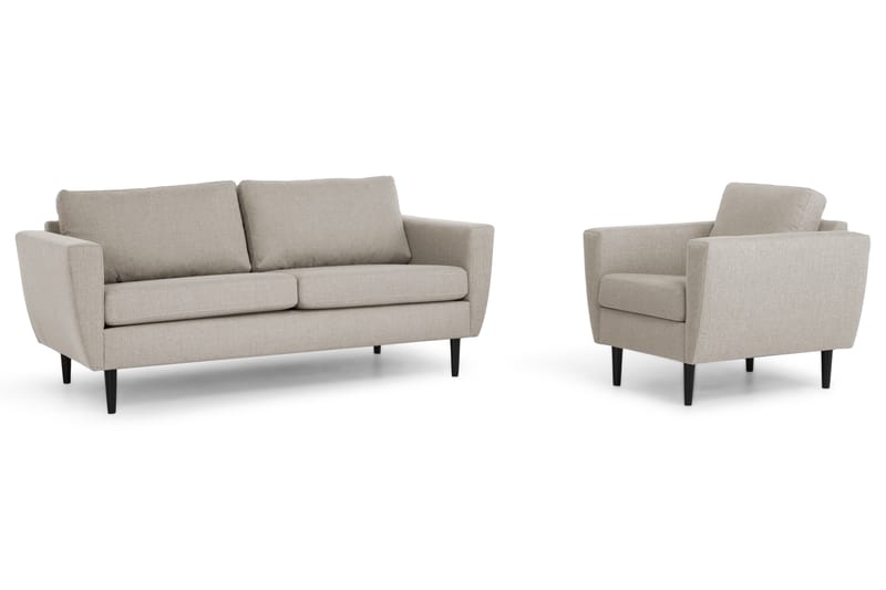 Nordic Sofagruppe 3-pers+Lænestol - Beige/Sort - Møbler - Sofaer - Sofagrupper