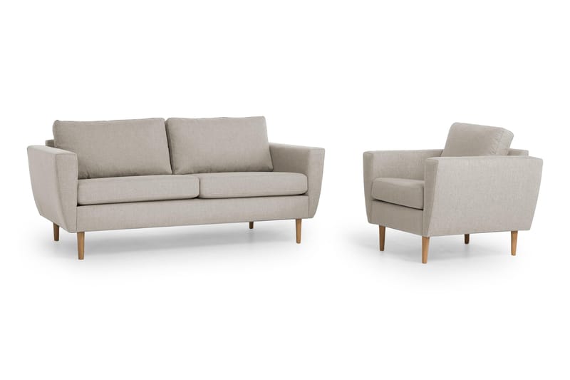 Nordic Sofagruppe 3-pers+Lænestol - Beige - Møbler - Sofaer - Sofagrupper