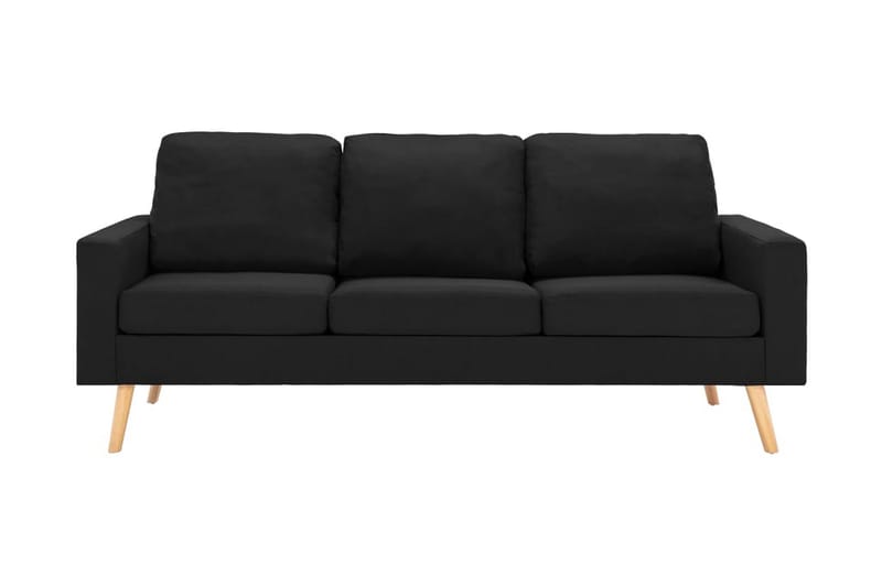 Sofasæt 2 Dele Stof Sort - Sort - Møbler - Sofaer - Sofagrupper