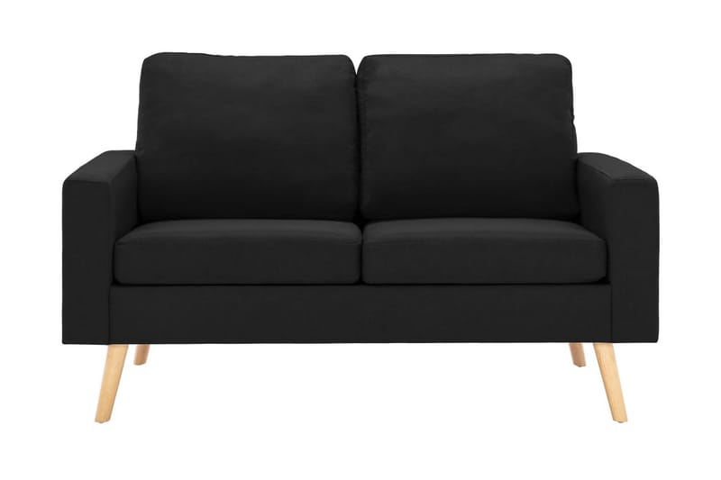 Sofasæt 2 Dele Stof Sort - Sort - Møbler - Sofaer - Sofagrupper