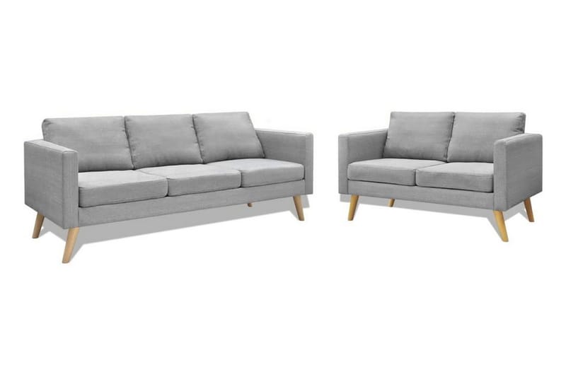 Sofasæt 2-Pers. Og 3-Pers. Sofa Stof Lysegrå - Grå - Møbler - Sofaer - Sofagrupper