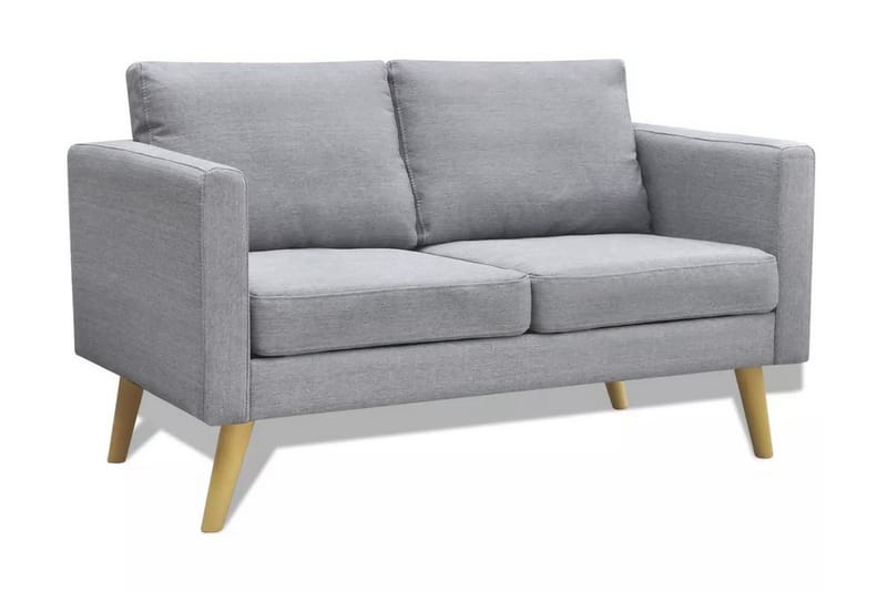 Sofasæt 2-Pers. Og 3-Pers. Sofa Stof Lysegrå - Grå - Møbler - Sofaer - Sofagrupper