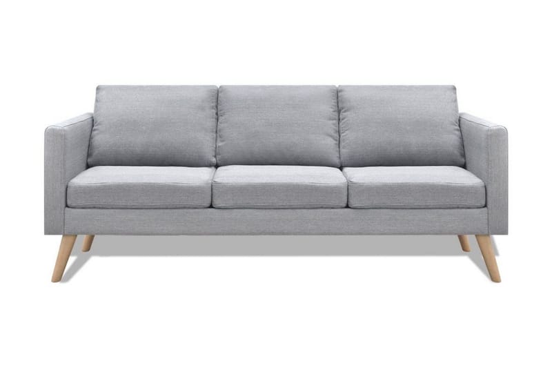 Sofasæt 2-Pers. Og 3-Pers. Sofa Stof Lysegrå - Grå - Møbler - Sofaer - Sofagrupper