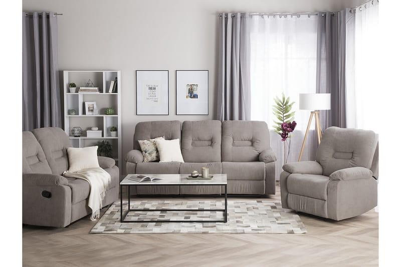 Bergen Sofagruppe 2-pers. + 3-pers. + Lænestol - Beige - Møbler - Sofaer - Sofagrupper - Sofasæt 3+2+1