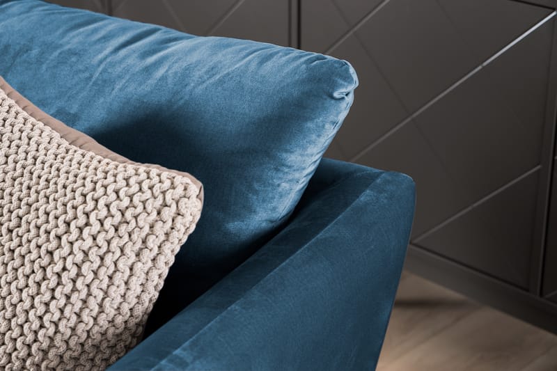 Trend Sofagruppe 2,5+2-Pers Velour - Blå - Møbler - Sofaer - Sofagrupper