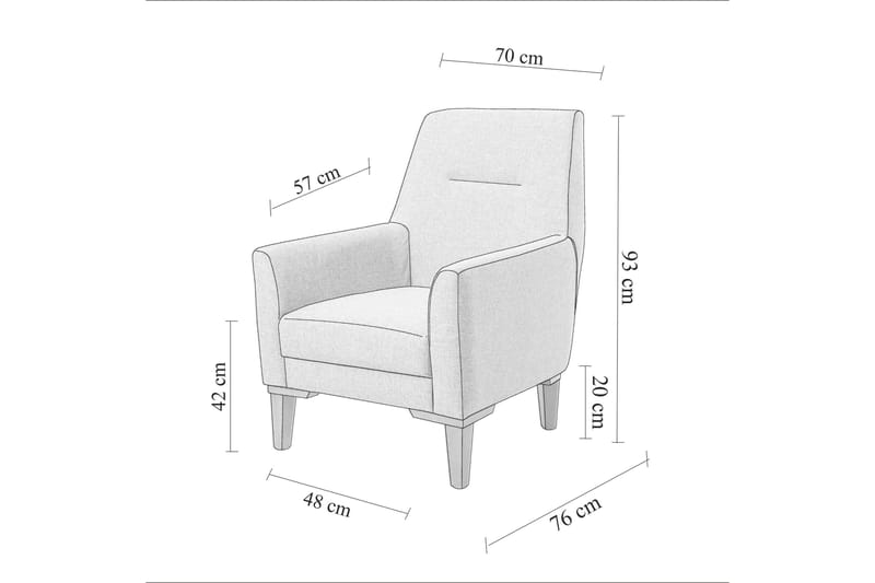 Wyong Sofagruppe 3-personers Sofa + Lænestol - Mørkegrå - Møbler - Sofaer - Sofagrupper