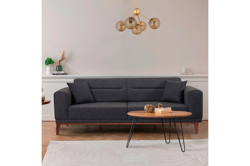 Wyong Sofagruppe 3-personers Sofa + Lænestol - Antracit - Møbler - Sofaer - Sofagrupper