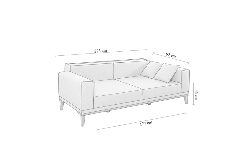 Wyong Sofagruppe 3-personers Sofa + Lænestol - Mørkeblå - Møbler - Sofaer - Sofagrupper