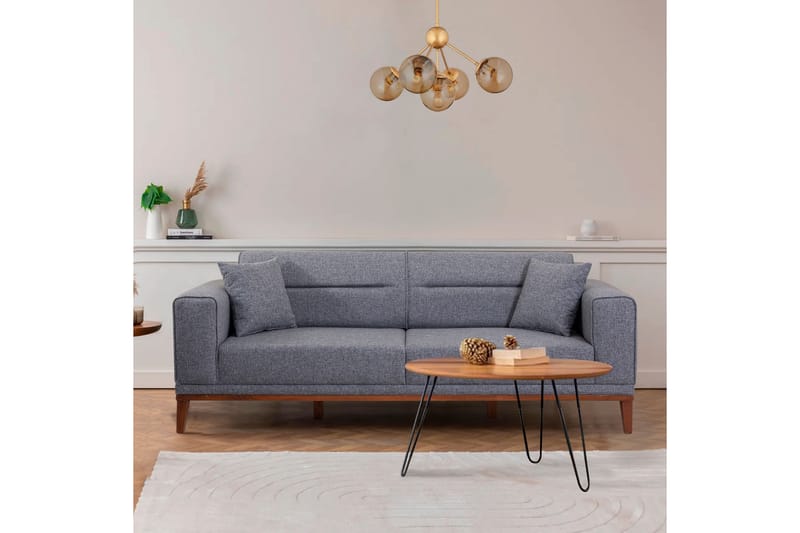 Wyong Sofagruppe 3-personers Sofa + Lænestol - Mørkegrå - Møbler - Sofaer - Sofagrupper