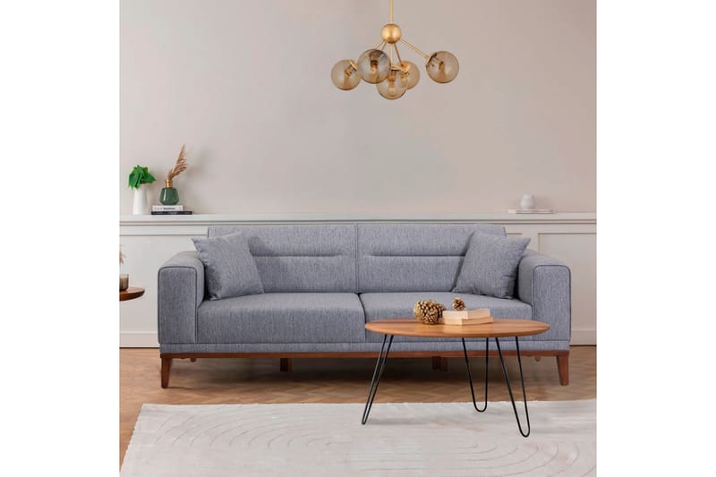 Wyong Sofagruppe 3-personers Sofa + Lænestol - Grå - Møbler - Sofaer - Sofagrupper