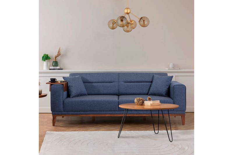 Wyong Sofagruppe 3-personers Sofa + Lænestol - Mørkeblå - Møbler - Sofaer - Sofagrupper