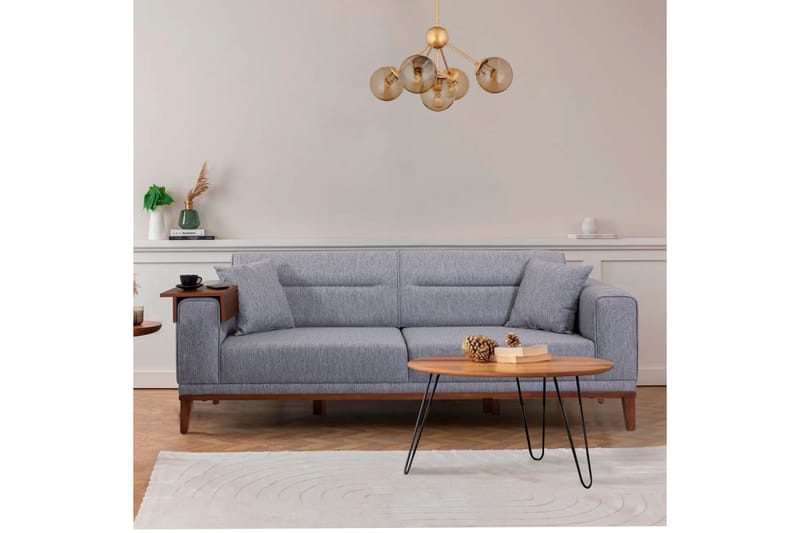 Wyong Sofagruppe 3-personers Sofa + Lænestol - Grå - Møbler - Sofaer - Sofagrupper