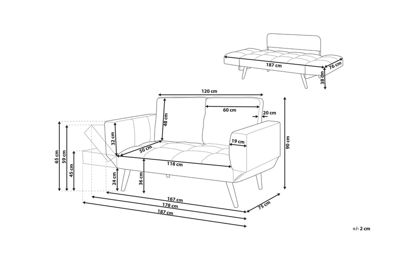 Brekke sovesofa 150 cm - Grå - Møbler - Sofaer - Sovesofaer - 2 personers sovesofa